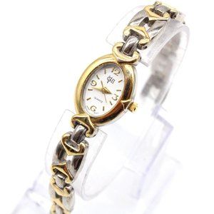 Vintage VGII Watch Womens Silver Tone Stainless Steel Classic Oval White Dial